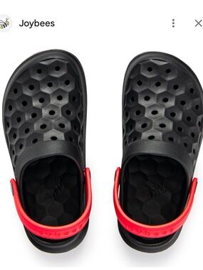 Joybees Kids' Black Clogs with Red Heel Strap